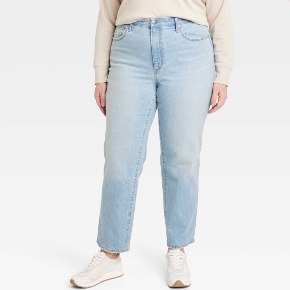 Universal Thread Womens 90s Straight High-Rise Jeans Light Wash Size 17 Regular
